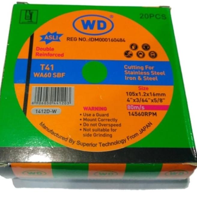 Batu Potong WD 4 x 1.2 Mata Gerinda (Jual Per Dus isi 20 pcs)