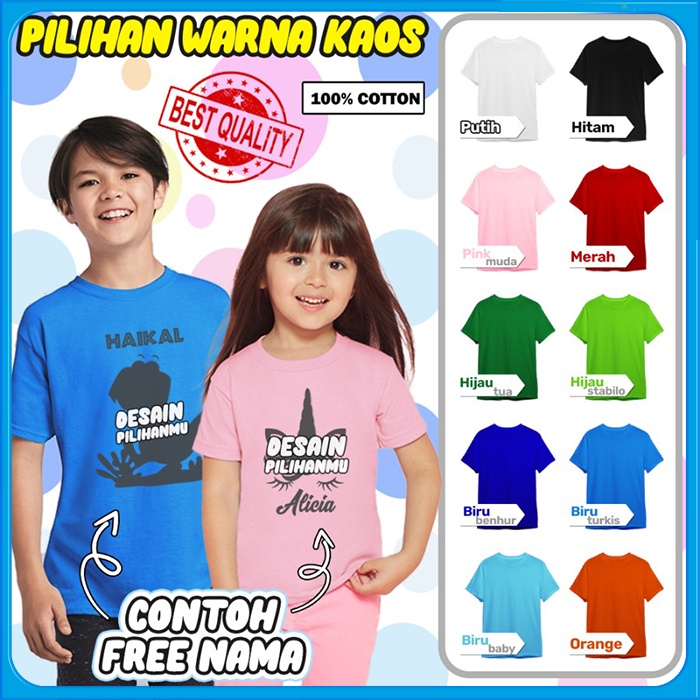 BAJU KAOS ANAK NATAL BANYAK MOTIF (FREE TULISAN/NAMA) PART 1