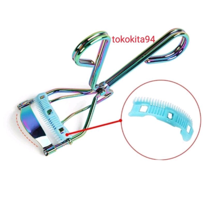 Penjepit Bulu Mata Sisir Gagang Rosegold 1Pcs - Penjepit Bulu Mata Eyelash Curler Rainbow Satuan - Penjepit Bulu Mata Sisir Gagang Hitam 1Pcs
