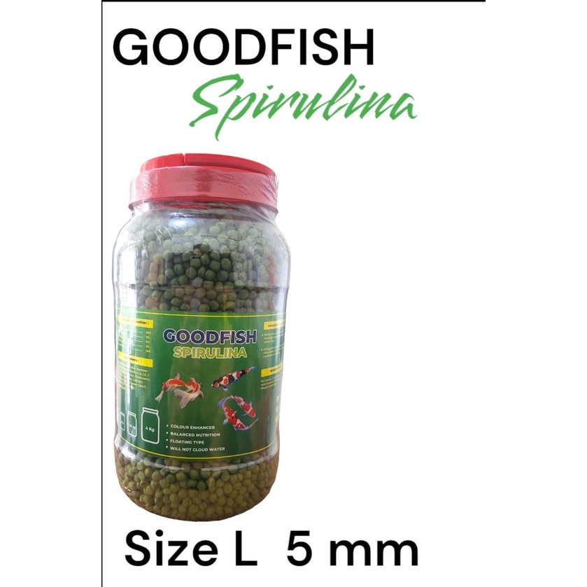 GOODFISH SPIRULINA .1.25  KG 5MM Pelet Pakan Ikan Koi Koki Louhan Kasa