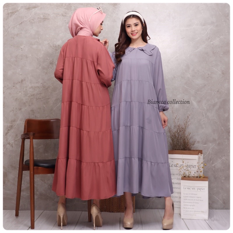 FLAS SALE LILY MIDI DRESS SHAKILA LONG TUNIK ALL SIZE FIT XXL JUMBO BUMIL MURAH GROSIR