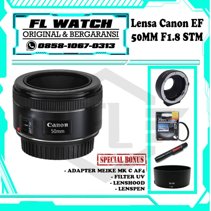 Lensa canon 50mm f1.8 stm fix lens bokeh DSLR Mirrorless