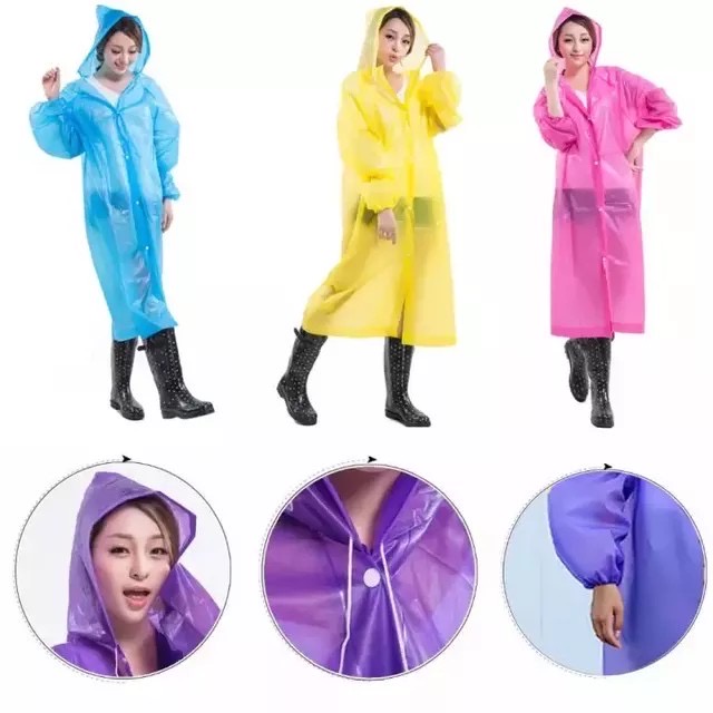 Jas Hujan EVA Original untuk Dewasa Transparan Unisex Model Fashion Korea Waterproof JAS HUJAN EVA