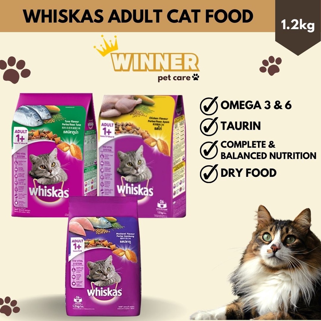 Whiskas Adult Cat Food 1,2kg Dry Food Freshpack