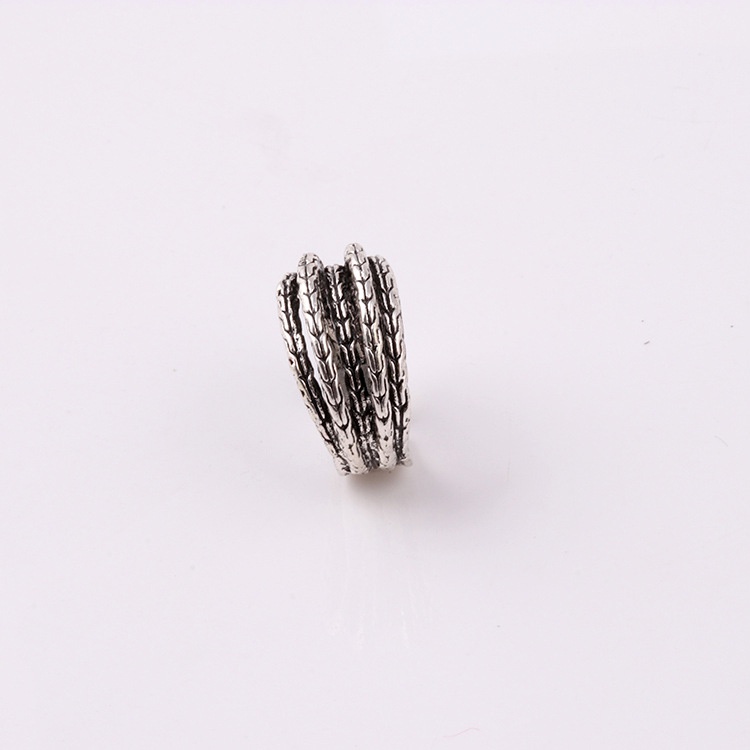 Cincin Multilayer Model Twist Lebar Gaya Vintage Eropa Amerika