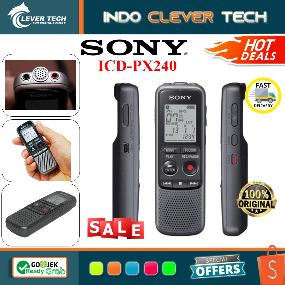 Sony ICD-PX240 Voice Recorder 4GB / Alat Perekam Suara PX240 / ICD-PX240