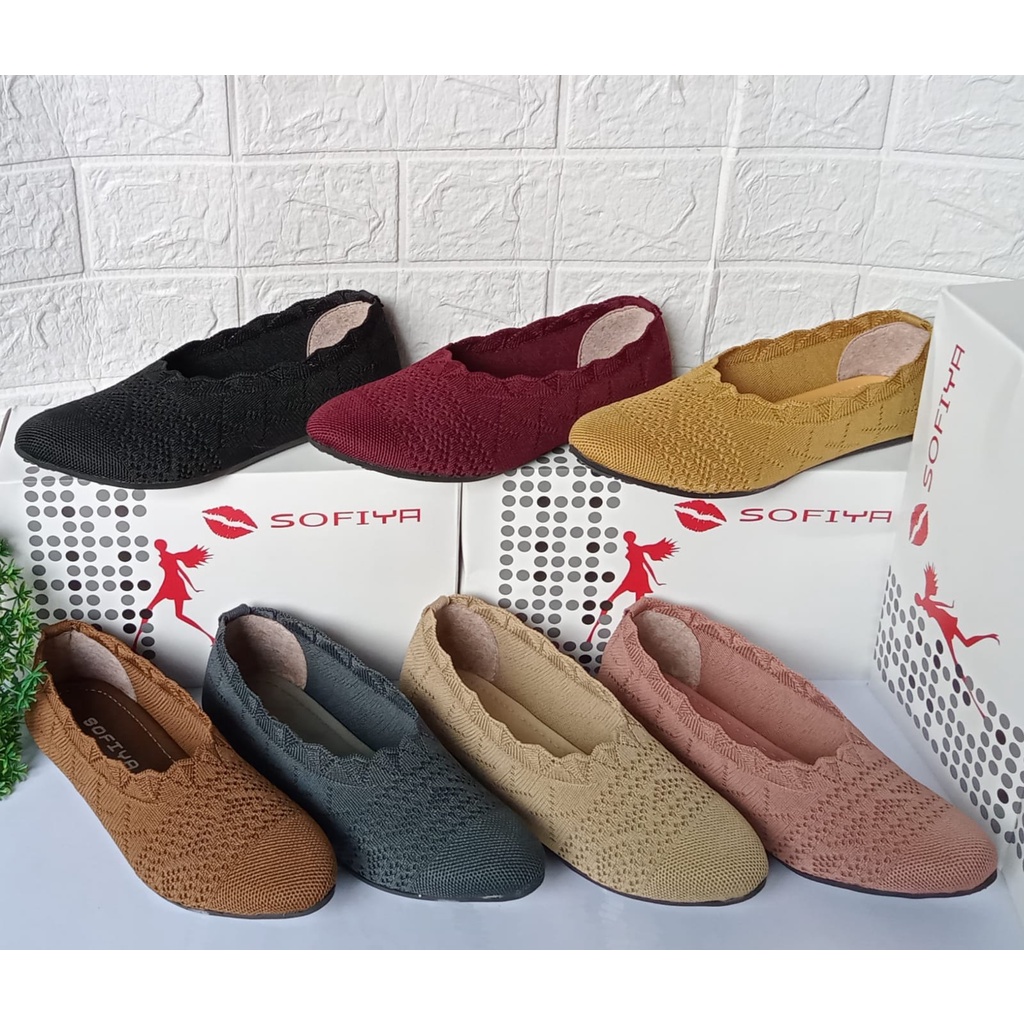 Flatshoes Rajut wanita terbaru kekinian sofiya rajut impor