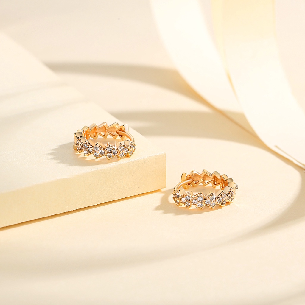 Y835 [COD✔]Anting Hoop Titanium Lapis Emas Anti Karat Aksesoris Perhiasan Wanita Fashion