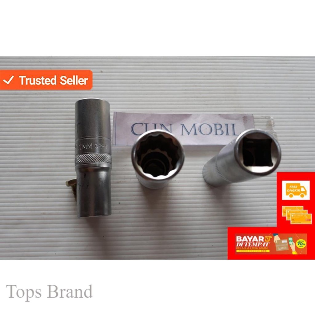 Topsbrand KUNCI SOK PANJANG 17 MM 12PT 1/2" TEKIRO  oli kunci nepel