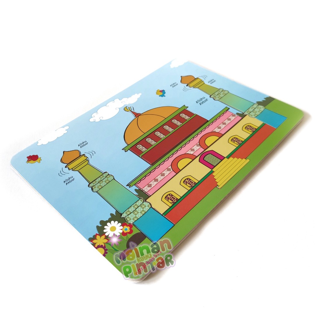 Puzzle Kayu Bongkar Pasang Gambar Masjid Sertifikat SNI