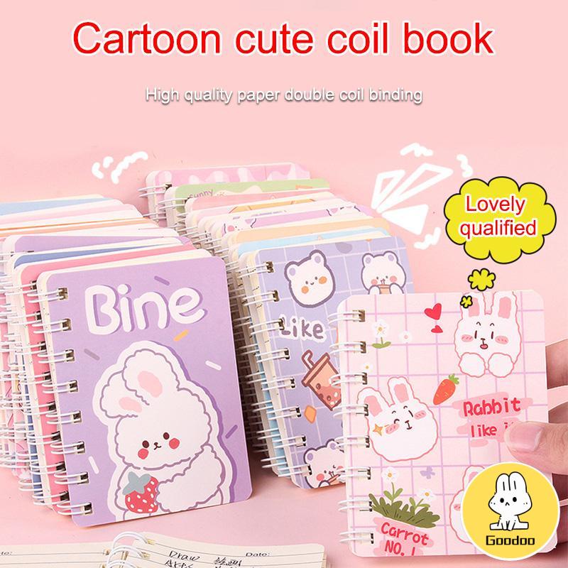 

A7 Buku kecil Kartun mini notebook ring motif buku tullis kecil lucu notebook ring motif Perlengkapan sekolah -Doo