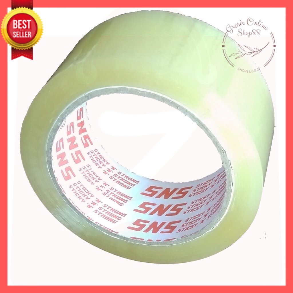 GOS -D111- Lakban Selotip Packing Tape 48mm 100 Yard Transparan Bening