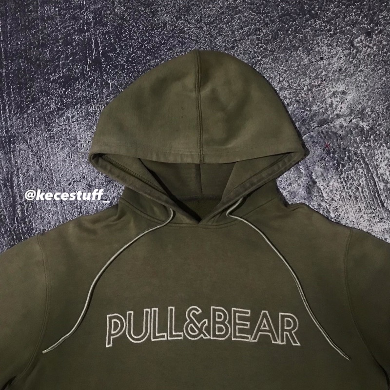 HOODIE PULL&BEAR OLIVE GREEN SECOND (SOLD OUT)