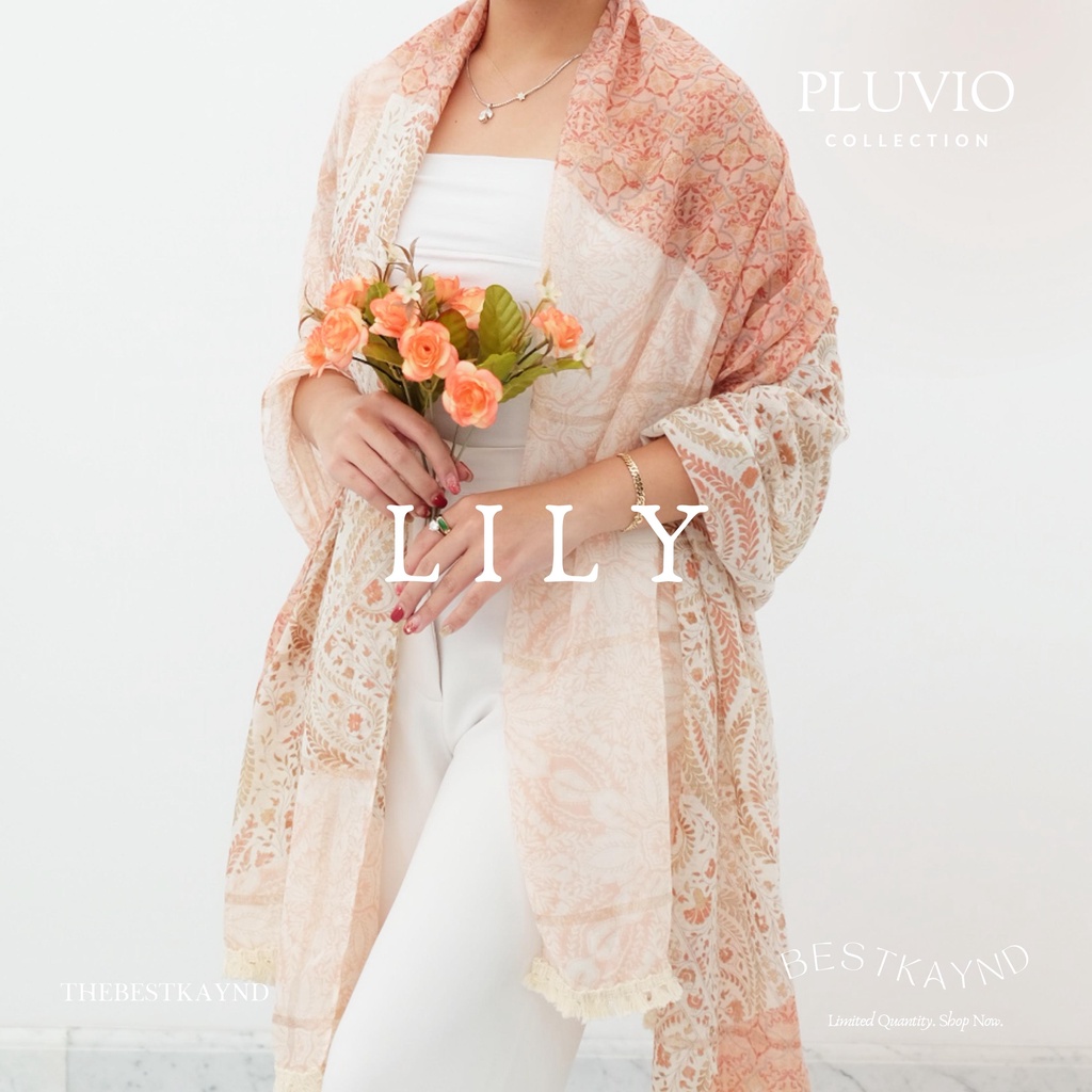 Lily Shawl Pluvio Collection | The Best Kaynd |  Premium Scarf Selendang Pashmina Syal Shawl Pasmina Hijab Kain Batik