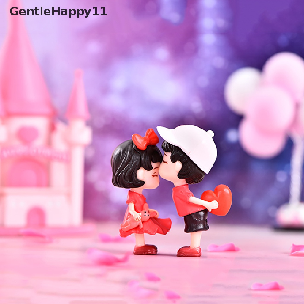 Gentlehappy Lovers Couple Miniatur Boneka Mini DIY Terrarium Patung Peri Dekorasi Taman id