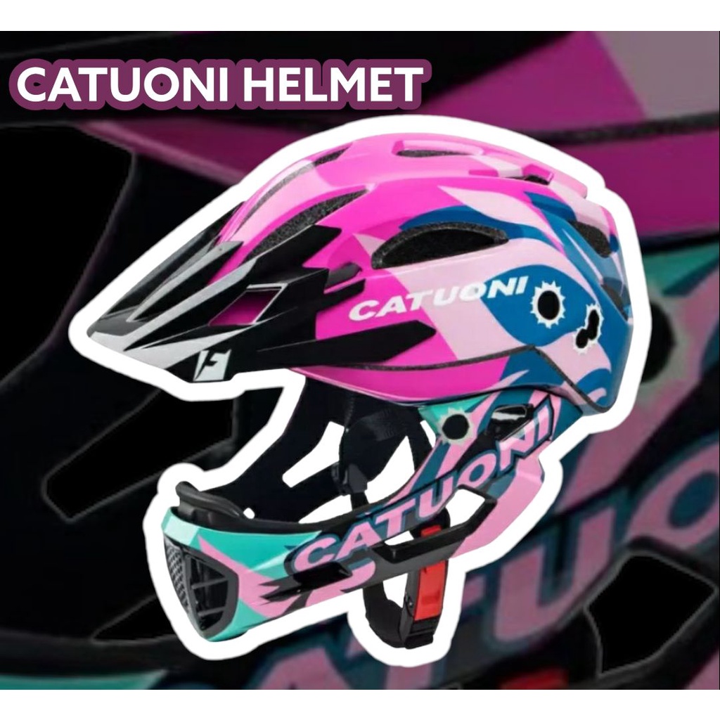 Helm Sepeda Push Bike Anak Fullface Helmet CATUONI RACE modular Full face Pushbike balance bike