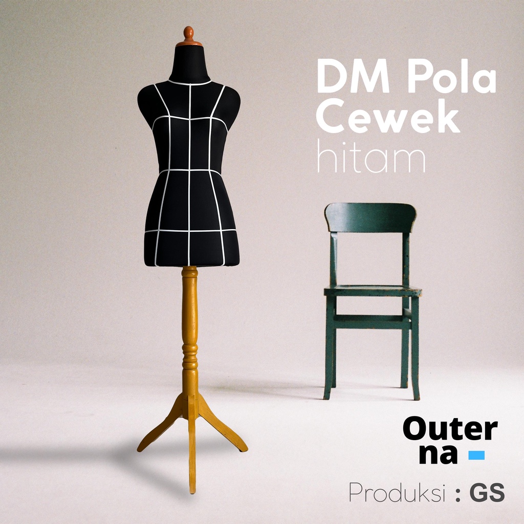 Manekin Wanita Pola Hitam Kaki Kayu / besi | Manekin Cewek | Patung Baju Wanita | Patung Display | P