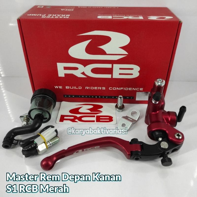 PAKET MASTER REM RCB S1 KANAN TABUNG + S1 KIRI KOPLING MERAH