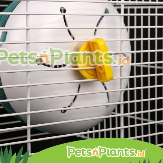 Mainan Roda Kandang Syrian Hamster - Silent Jogging Wheel Import BESAR - Biru Muda