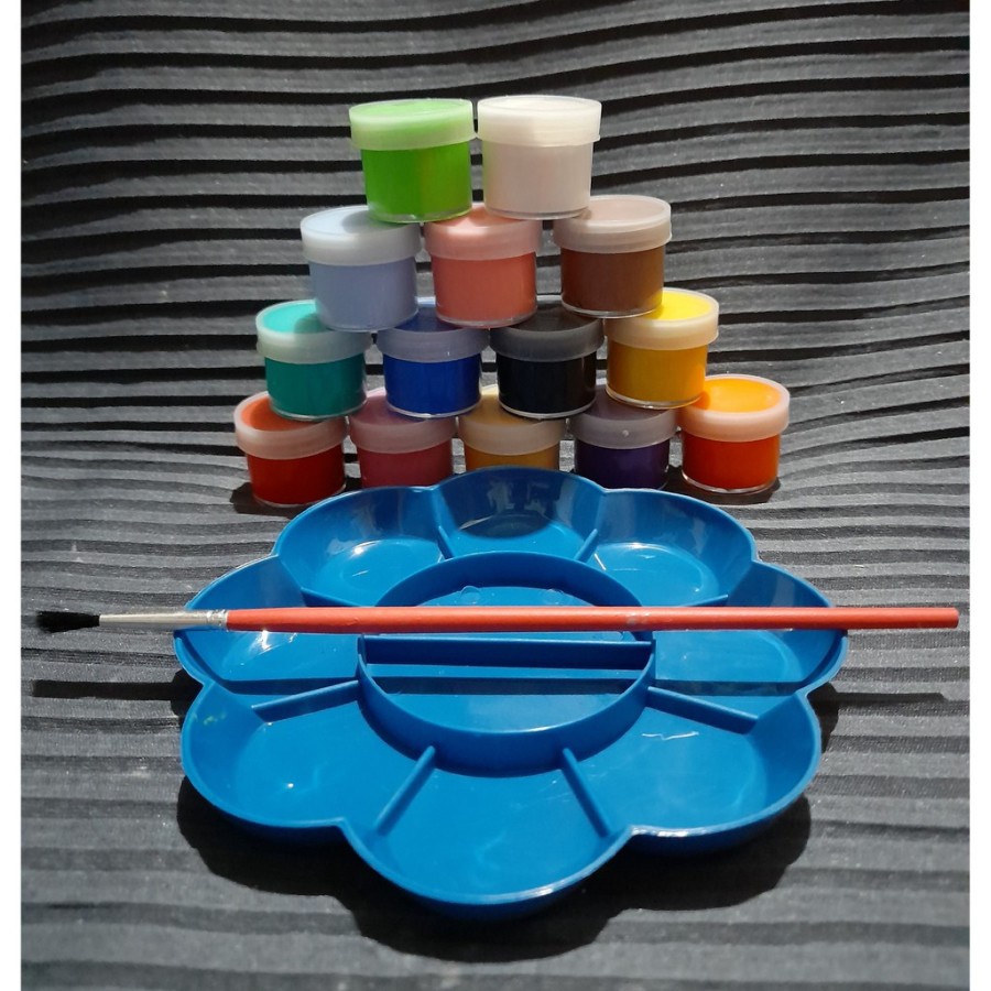 

[ SALE!! TERLARIS] Perlengkapan Melukis - Palet + Kuas + Cat Air/Styrofoam/Kayu - Art Set [BISA COD]