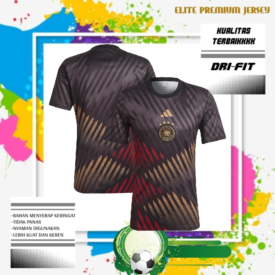 "JERSEY SEPAK BOLA JERMAN TRAINING PREMATCH WORLD CUP 2022/2023 GRADE ORI KUALITAS TERBAIK | BAJU SE