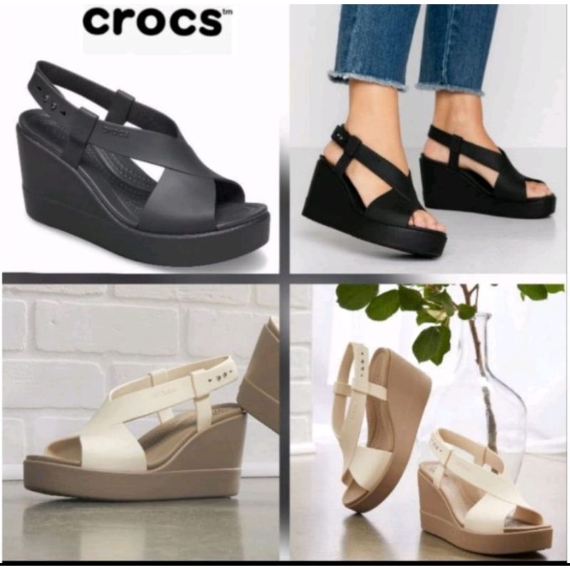 crocs brooklyn High wedges / Sandal Wedges wanita Crocs Broklyn