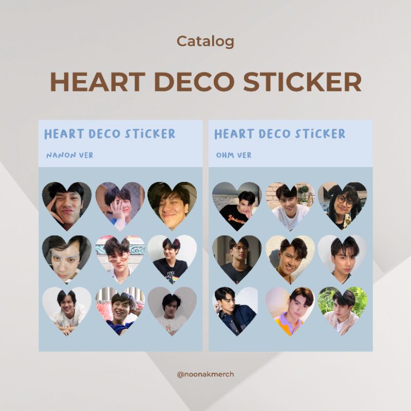 

[Minimal pembelian 10.000 bisa mix produk lain] Heart deco sticker bright win brightwin apo mile mew gulf dew nani ohm nanon