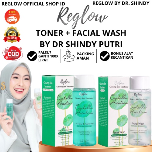 PAKET REGLOW Facial Wash Dan Toner Micellarwater Skincare Original dr. Shindy Putri Pembersih Pencerah Perawatan Wajah Glowing Penghilang Flek Hitam Jerawat Bruntusan Komedo Pori Besar