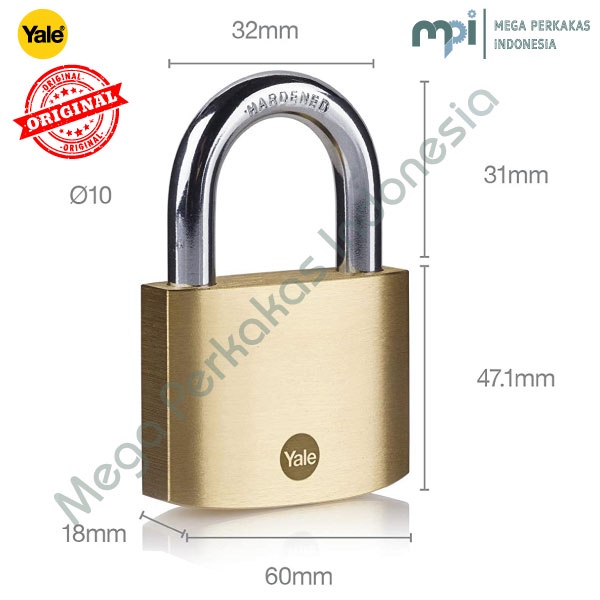 Jual Gembok Yale Y B Mm Classic Series Outdoor Solid Brass Padlock Shopee Indonesia