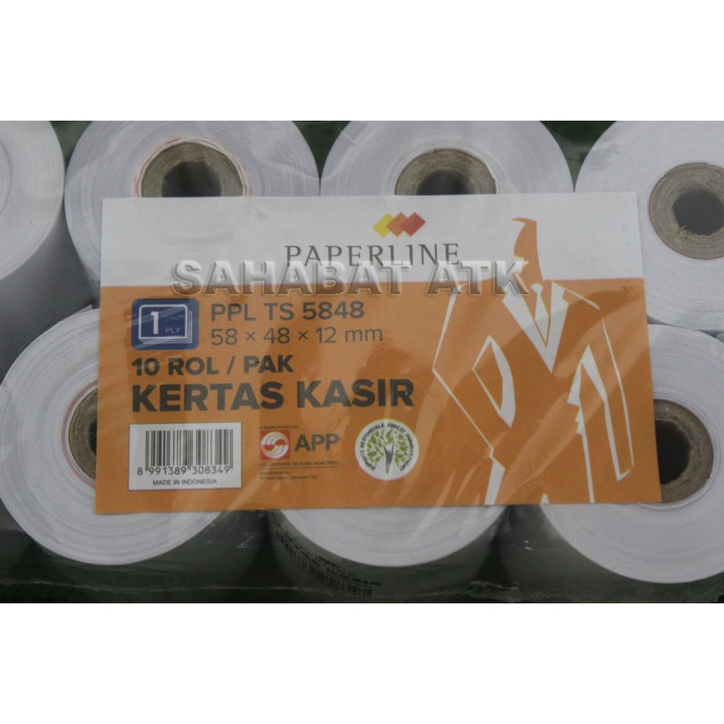 

PPL KERTAS STRUK 1 PLY / KERTAS STRUK 1 PLY ( 58 X 48 X 12 mm ) SATU PAK ISI 10 ROLL