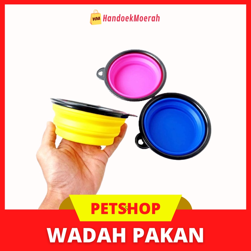 Tempat Makan Silicone / Wadah Pakan / Pet Bowl Kucing &amp; Anjing Murah