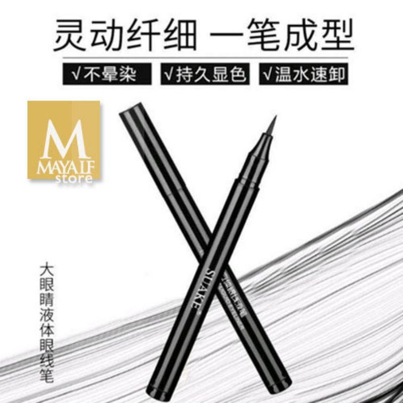 SUAKE FEALI hyper glossy Eyeliner Hitam Black Bagus Murah Terlaris Anti Air Tahan Lama