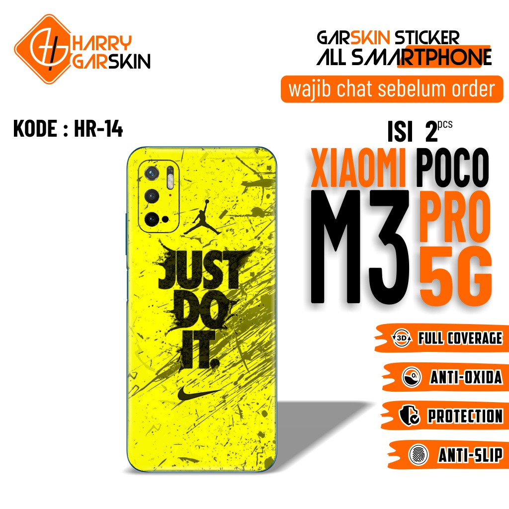 Garskin Skin Protector Xiaomi Poco M3 Pro 5G Kode 11-15 Bisa Custom Via Chat Isi 2.pcs