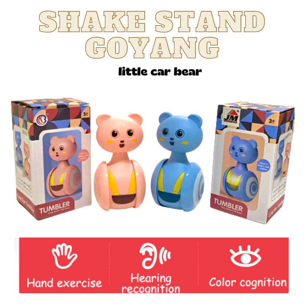 Mainan Rattle Lampu Shake Goyang stand little car bear Animal Lucu Latihan Motorik Belajar Merangkak Anak  Hadiah Souvenir Ulang Tahun