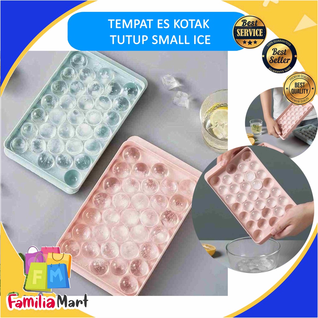 Tempat ES KOTAK Tutup Small Ice Tray Lubang 18 Cetakan Es Batu Bulat