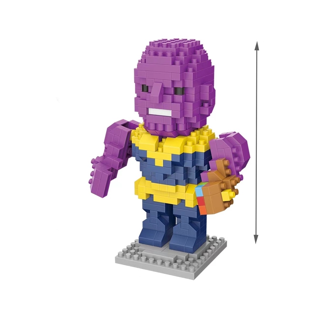 Mainan Balok Bangunan Partikel Kecil Model Thanos Spiderman Iron Man Groot other Untuk Dekorasi Ruang Tamu