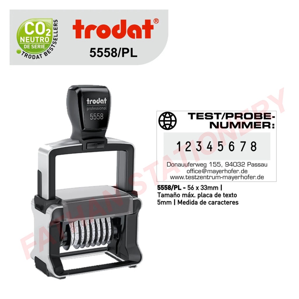 

Stempel Professional Trodat 5558 PL + Numbering 8 Digit + Custom