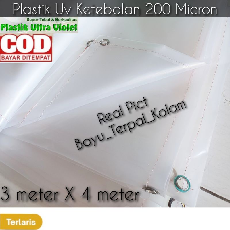 PLASTIK UV 4meter X 5meter SUDAH DIJAIT+DIKASIH RING KUALITAS TERJAMIN BAGUS