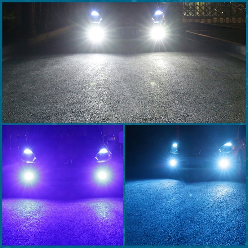 1Pcs Lampu LED Putih H8 H9 H11 Dua Warna untuk Headlight Fog lamp H4 H3 Mobil Lampu Depan LED 9005 HB3 HB4 9006 Canbus 3030 24Smd 12-24V Anti Kabut Untuk Mobil