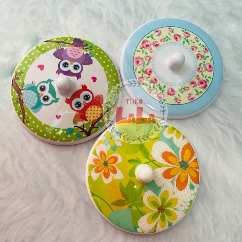 Ready Motif Baru ‼️ Tutup gelas melamin Maspion Motif / Kembang ukuran 9cm / 3,5”