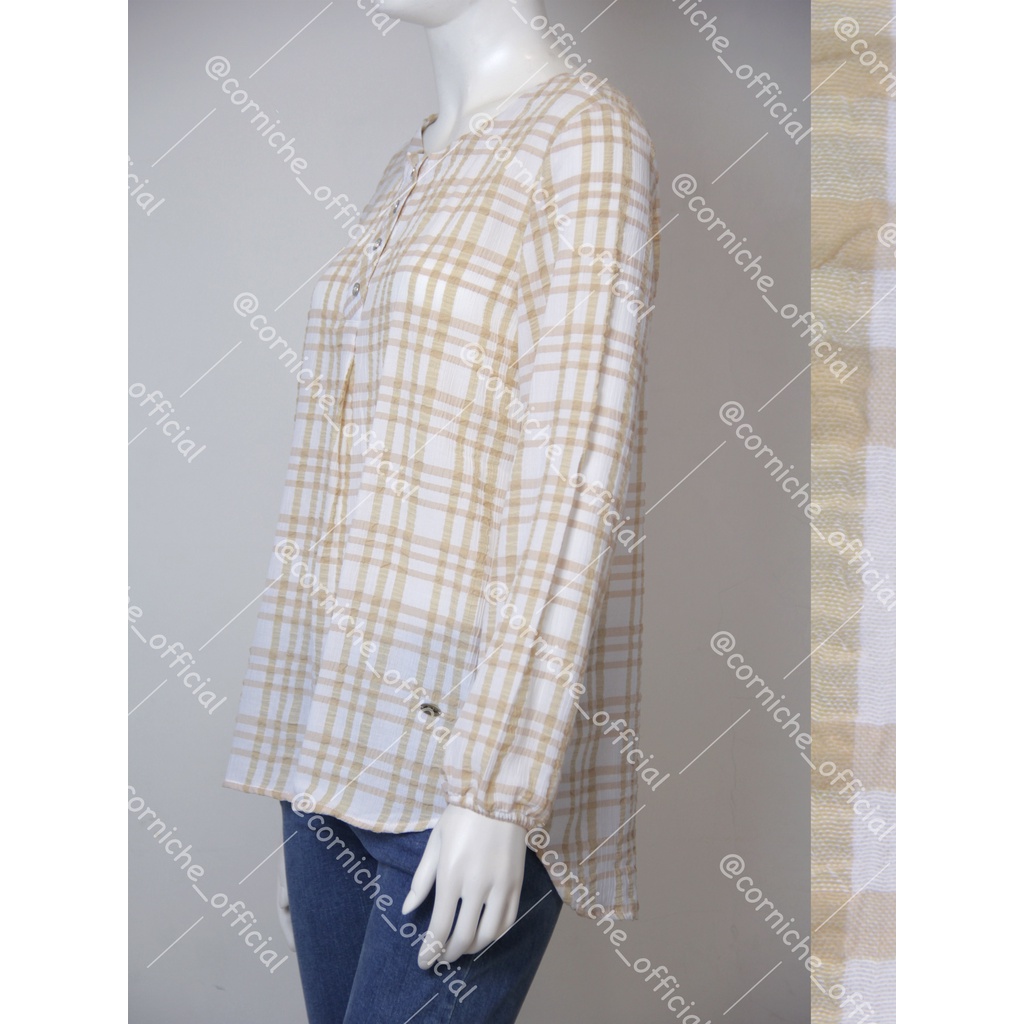 Corniche Alma Blouse Krinkle Yellow - TP231603