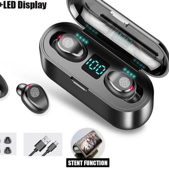 Headset Bluetooth LED Digital F9 TWS 5.0 Wireless Earbuds F9-8 F9