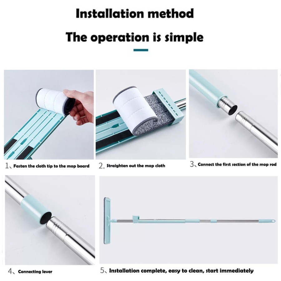 Alat Sapu Pel Lantai Tarik Praktis Microfiber Ultra Flat Mop Serbaguna