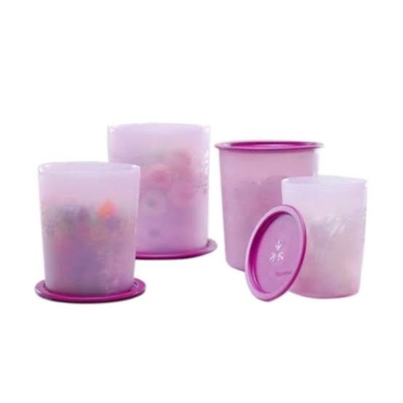 [Tupperware] Khosi Store Tupperware Set Mosaic Canister Ungu Set Toples [4 Pcs]