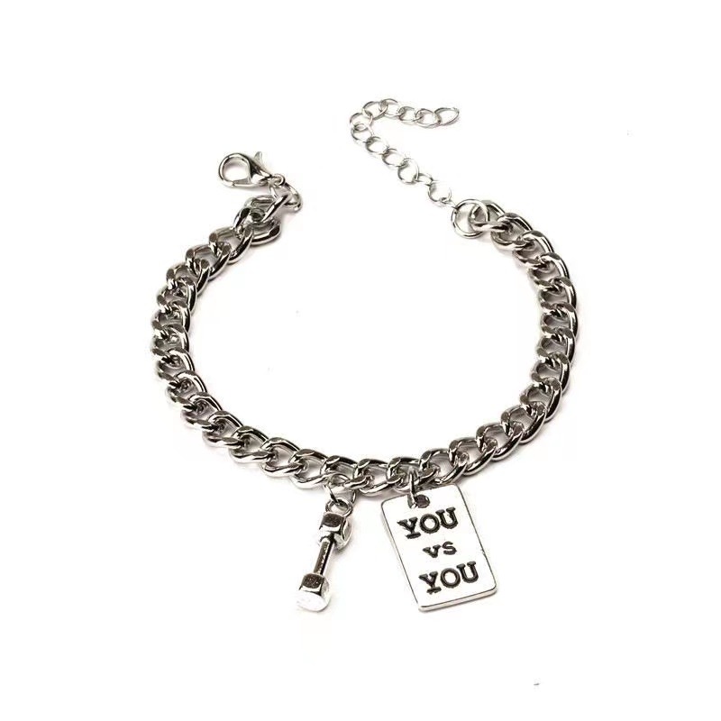Roselife Gelang Tangan Rantai Silver Gaya Punk Retro Untuk Pria / Wanita / Pasangan