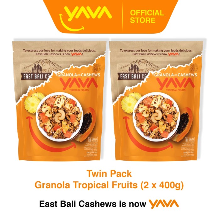 

READY YAVA Twin Pack Granola Tropical Fruits (2 x 400g)