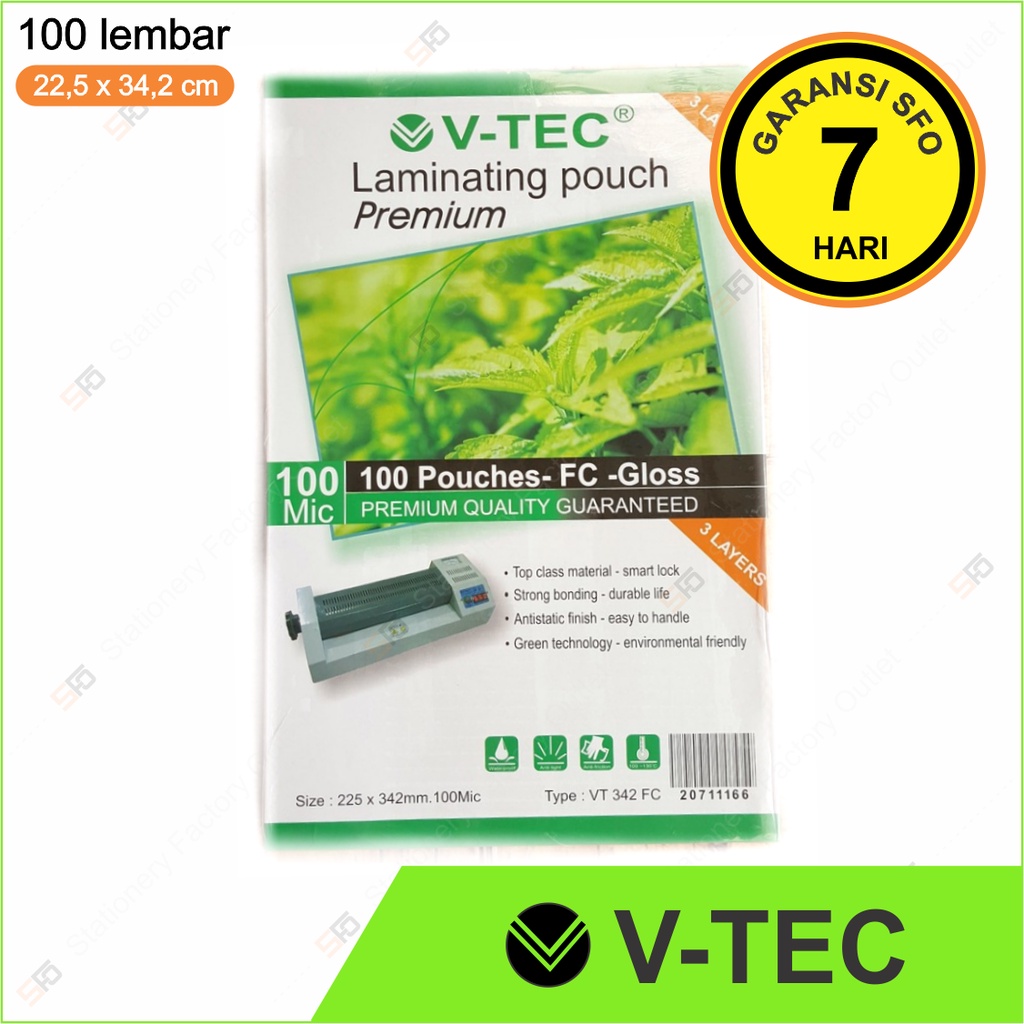 

Plastik Laminating Folio V-Tec isi 100 - VT 342/FC - SFO Semarang Official
