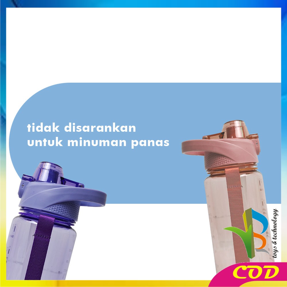 RB-C580 C588 Bottle Botol Minum Tumblr Air 1 Liter / Botol Motivasi dengan Tutup Flip / Botol MinumTumbler Olahraga Botol Air