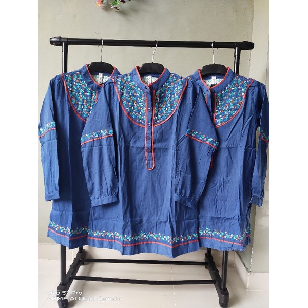 ATASAN TUNIK POLOS BORDIR BUNGA PREMIUM BWI 188