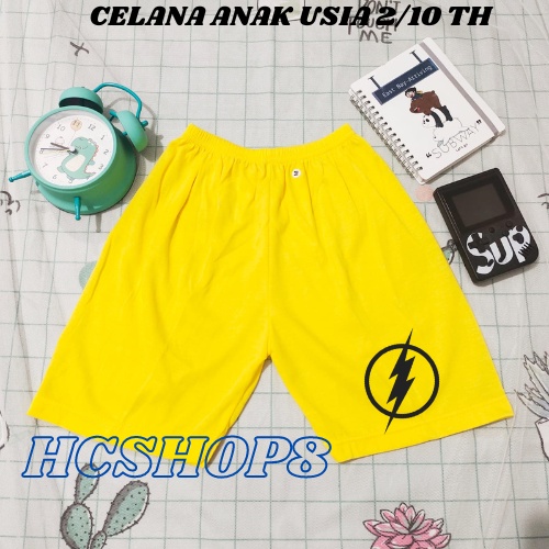 Celana Pendek Anak Laki Laki Perempuan Polos PETIR Usia 2-16th Unisex